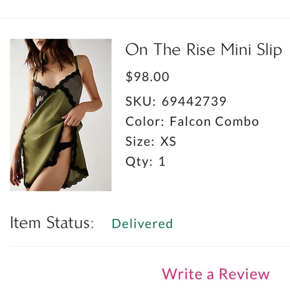 FREE PEOPLE ON THE RISE MINI SLIP IN A NO LONGER AVAILABLE COLOR